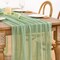 Sage Green Cheesecloth Table Runner Fall Thanksgiving Table Runner 120 inches